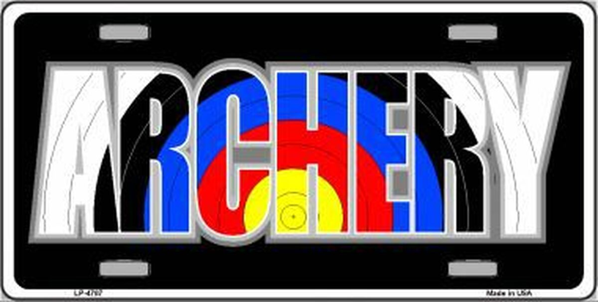 Archery Metal Novelty License Plate Tag