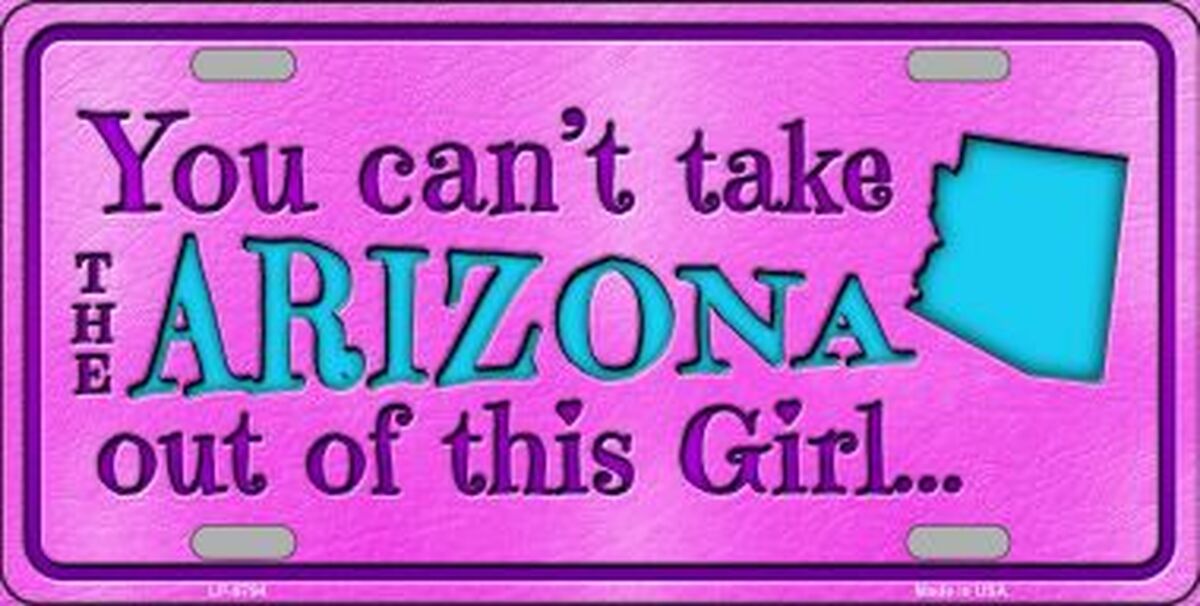 Arizona Girl Novelty Metal License Plate Tag