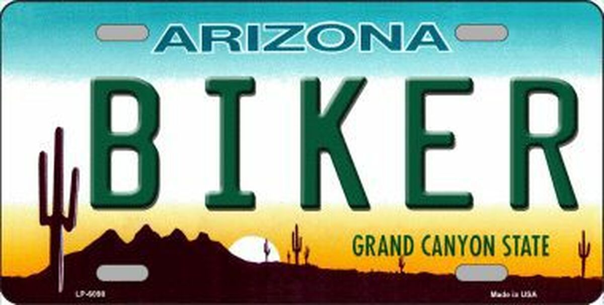 Arizona Biker Novelty Metal License Plate
