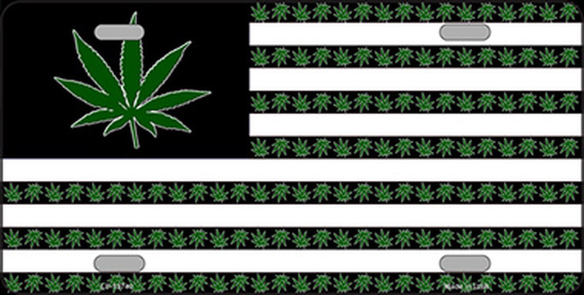 American Weed Marijuana Novelty Metal License Plate