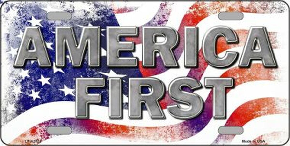 America First Novelty Metal License Plate Tag 