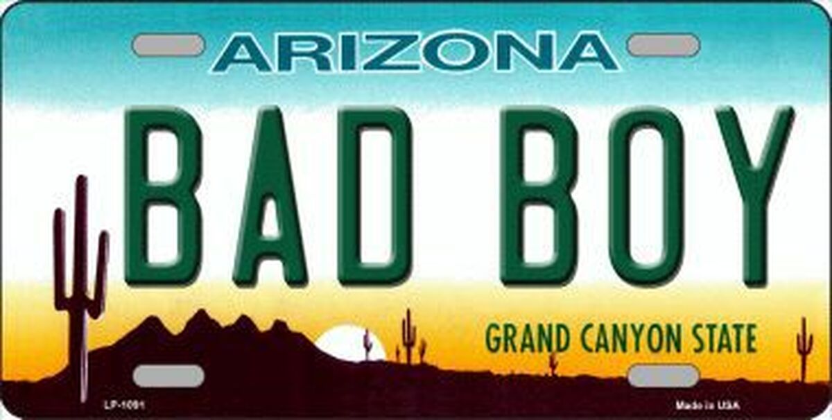 Arizona Bad Boy Novelty Metal License Plate 