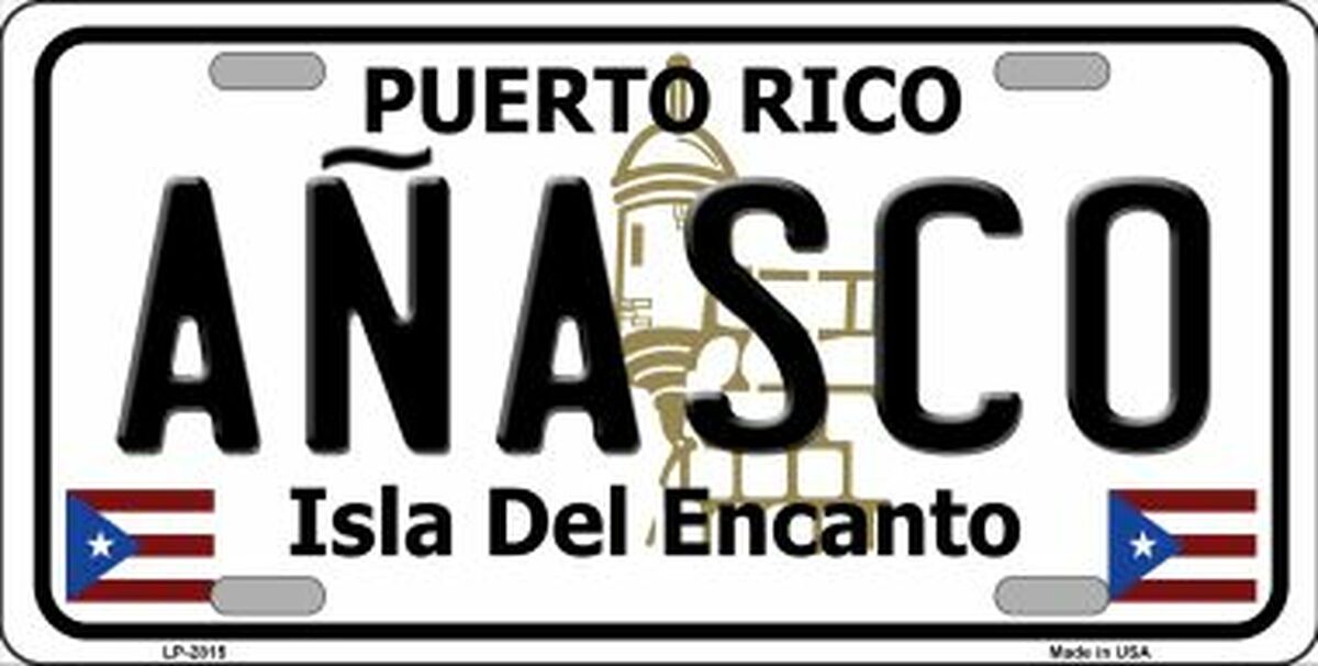 Anasco Puerto Rico Metal Novelty License Plate 