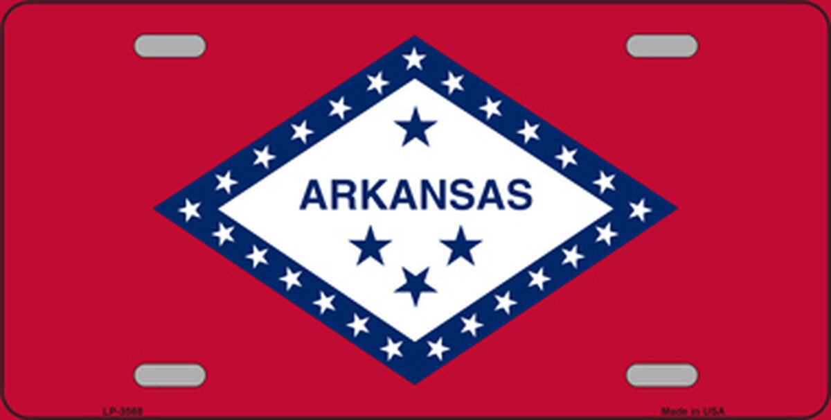 Arkansas State Flag Vanity License Plate
