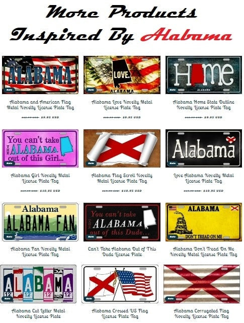 Alabama Corrugated Flag Novelty License Plate Tag