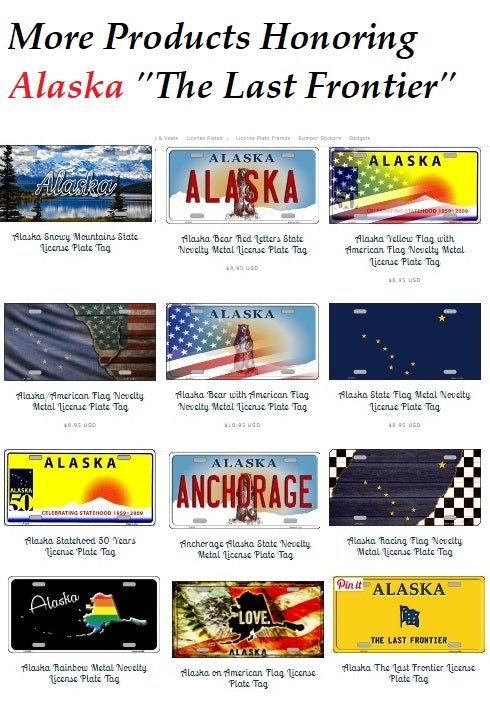 Alaska Love Novelty Metal License Plate Tag