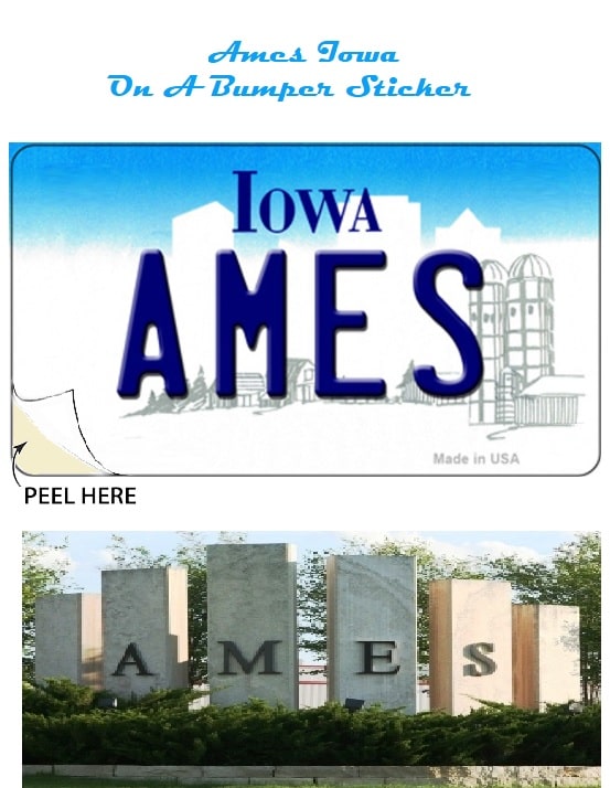 Ames Iowa Bumper Sticker
