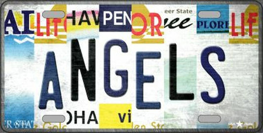 Angels Folk Art Novelty Metal License Plate