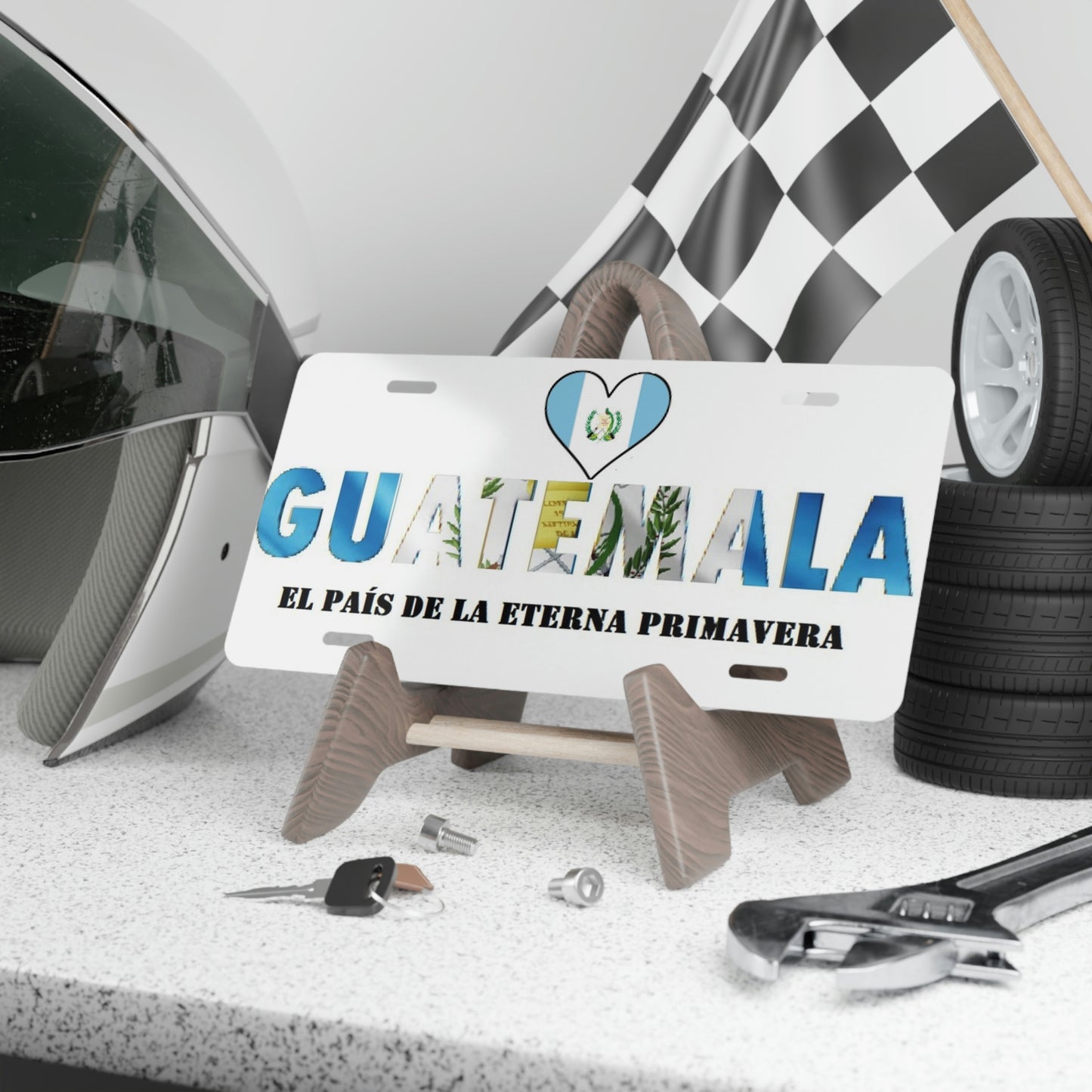 Guatemala License Plate On Pedestal