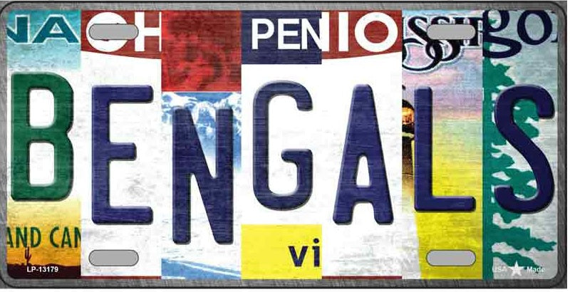 Bengals Folk Art Fans License Plate