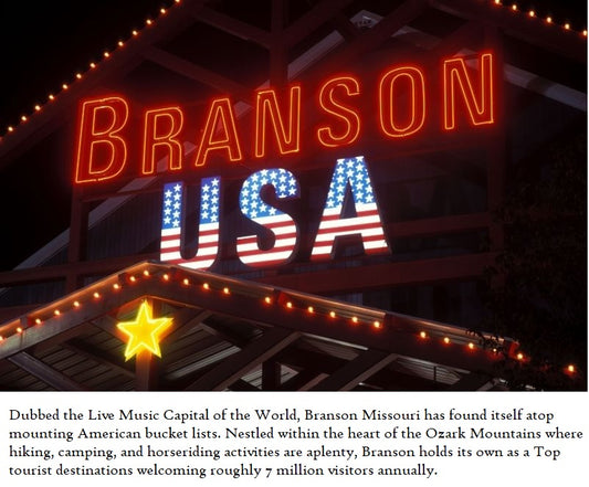 Dubbed the Live Music Capital of the World, Branson Missouri has found itself atop mounting American bucket lists. Nestled within the heart of the Ozark Mountains where hiking, camping, and horseriding activities are aplenty, Branson holds its own as a Top tourist destinations welcoming roughly 7 million visitors annually.
