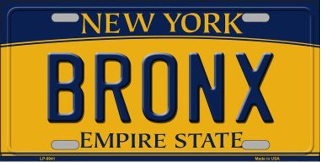 Bronx New York Retro License Plate Style Sign