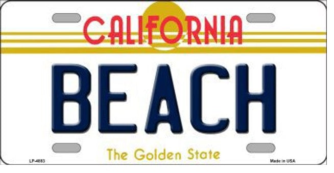 California Novelty Beach License Plate