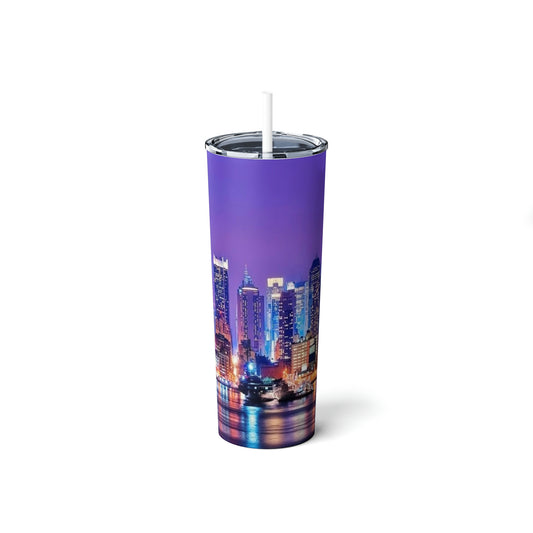 Skinny Steel Tumbler with Straw, 20oz