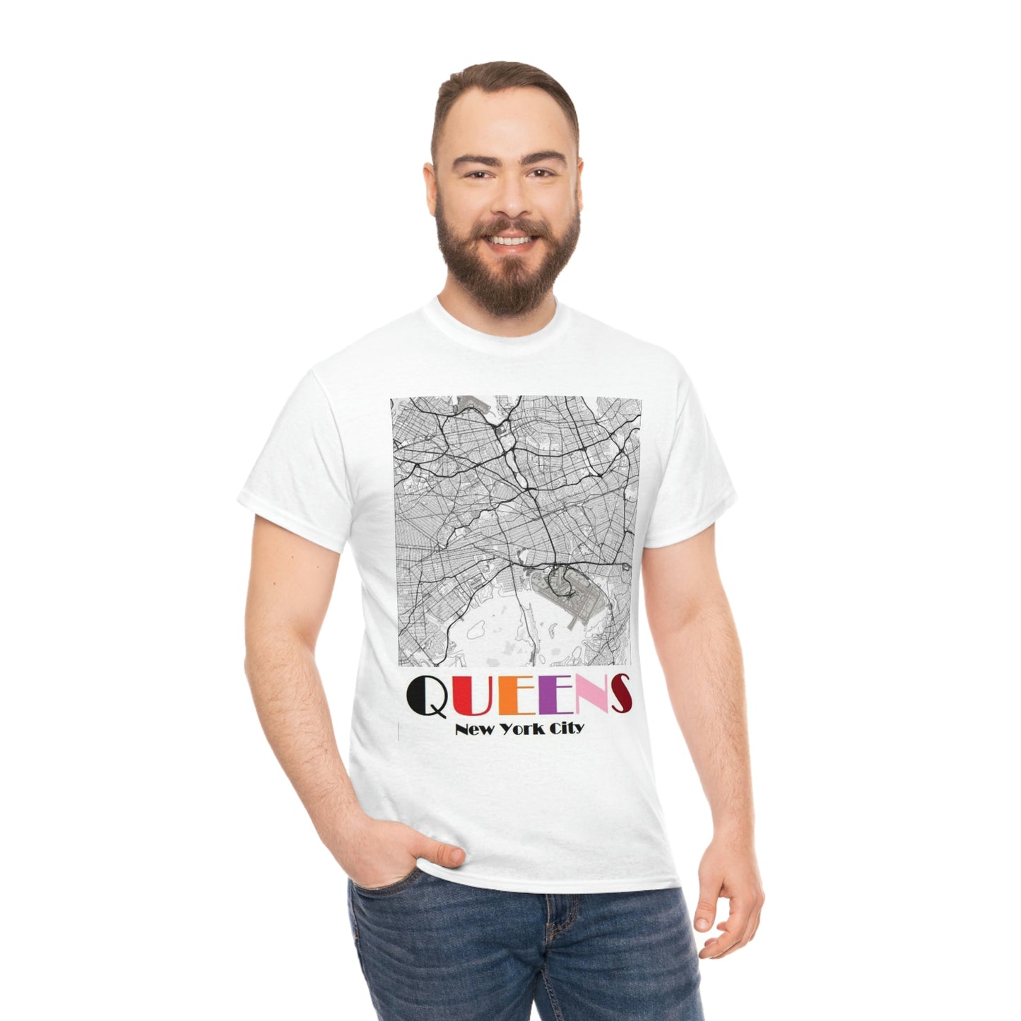 Queens New York City Unisex Heavy Cotton Tee Shirt