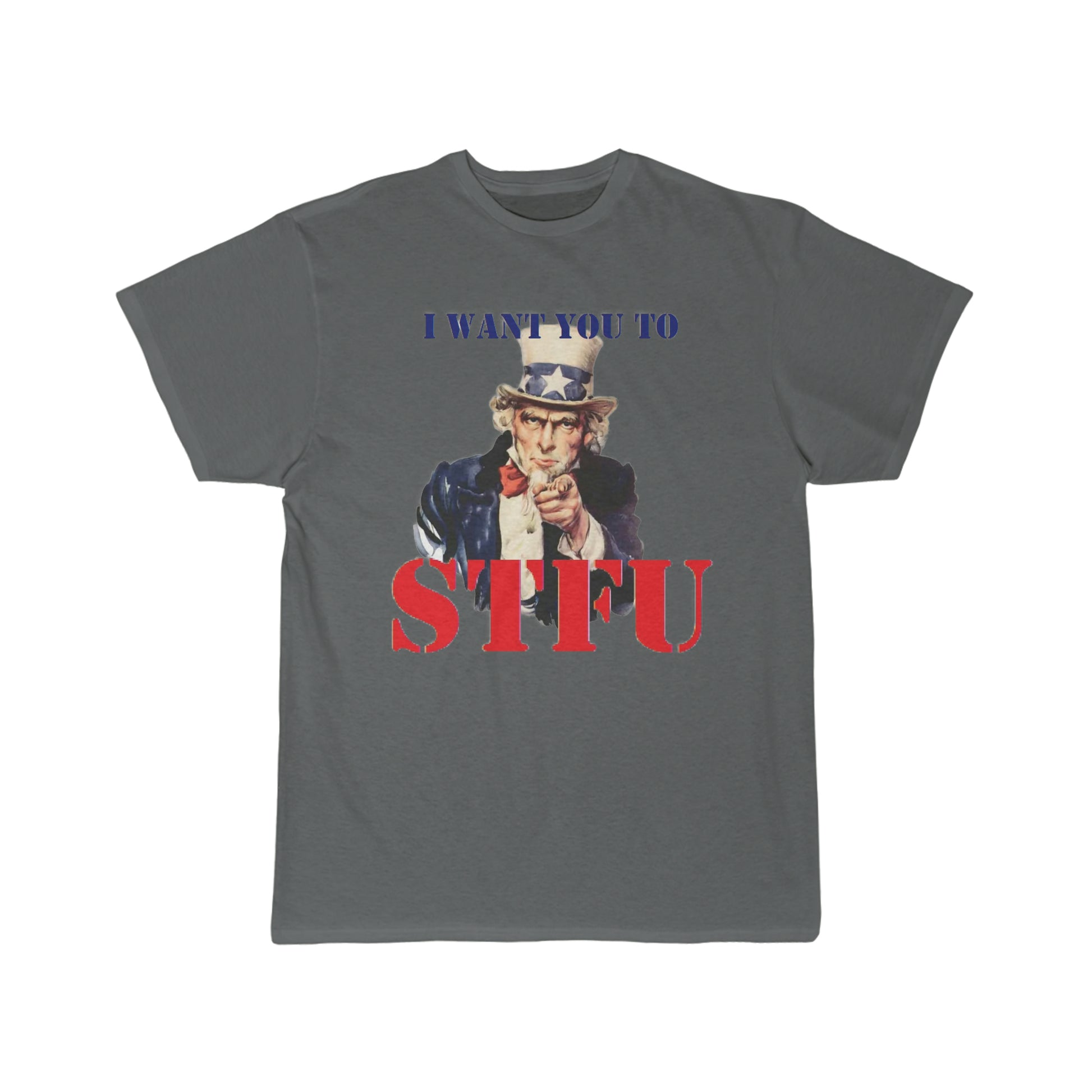 Dark Grey Uncle Sam STFU Men's Short Sleeve Tee