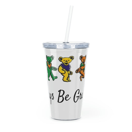 Grateful Marching Bears Plastic Tumbler with Straw