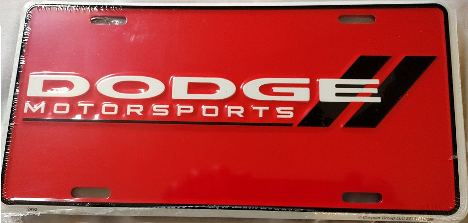 Dodge Motorsports Licensed Vanity License Plate