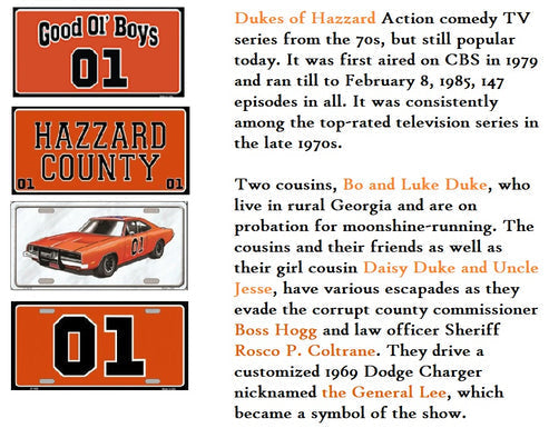 General Lee Car Novelty License Plate Style Sign