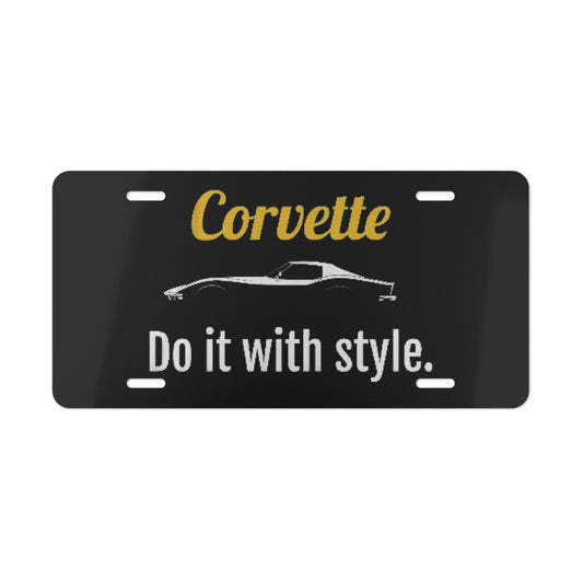 Corvette - Do It With Style Vanity License Plate