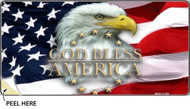 God Bless America Eagle with Flag Bumper Sticker