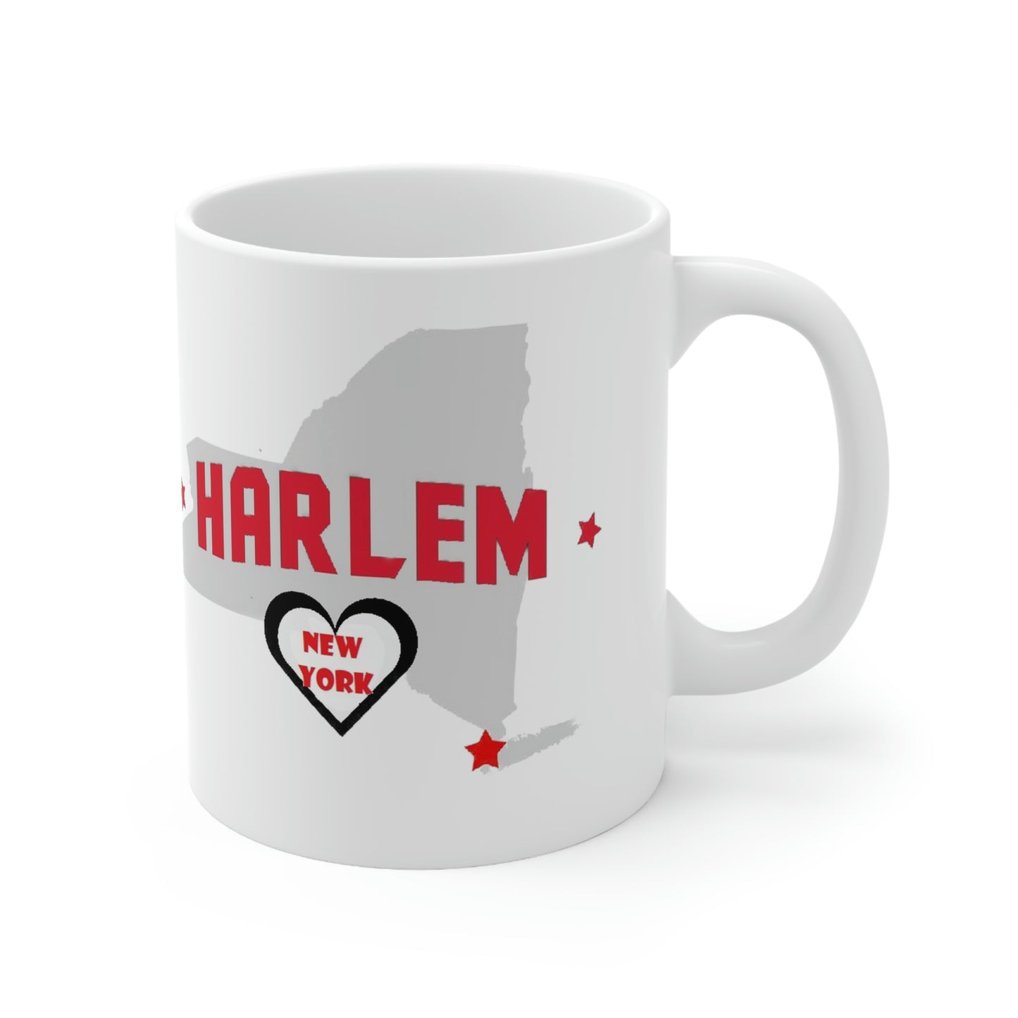 Harlem New York State Map Ceramic Mug Right View