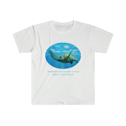 White Turtle Power Unisex Softstyle T-Shirt