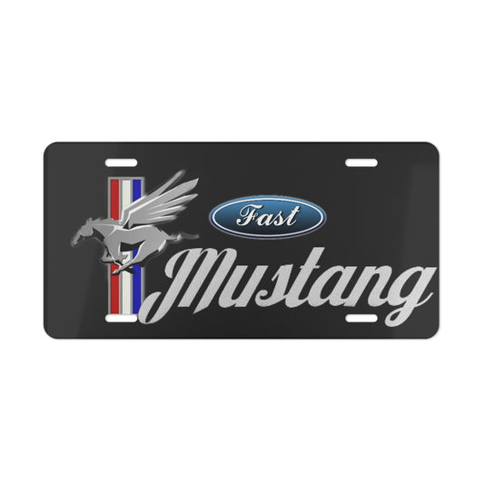 Fast Mustang Black Background Vanity License Plate