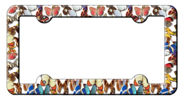 Butterfly Collage Metal License Plate Frame