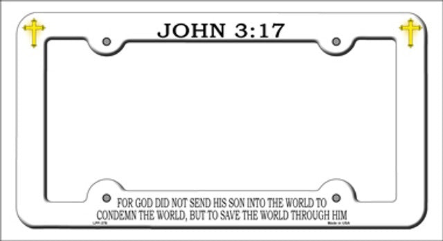 Christian John 3:17 Metal License Plate Frame