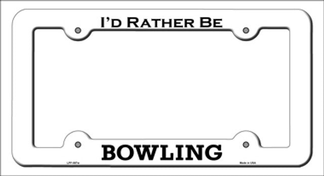 I'd Rather Be Bowling Metal License Plate Frame