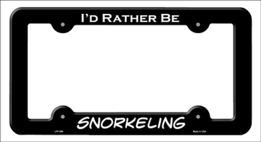 I'd rather be Snorkeling Metal License Plate Frame in Black