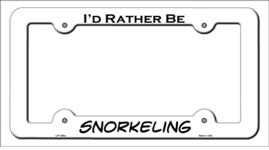 I'd rather be Snorkeling Metal License Plate Frame in White