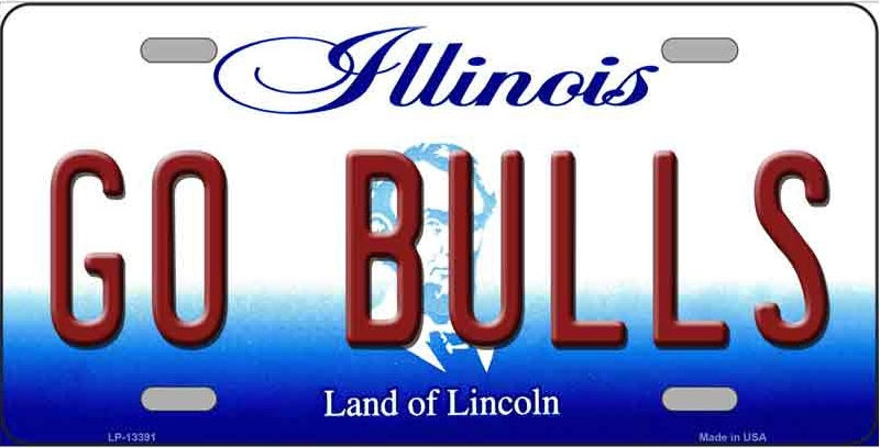 Bulls Illinois Style Novelty Metal License Plate