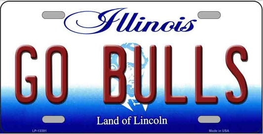 Bulls Illinois Style Novelty Metal License Plate