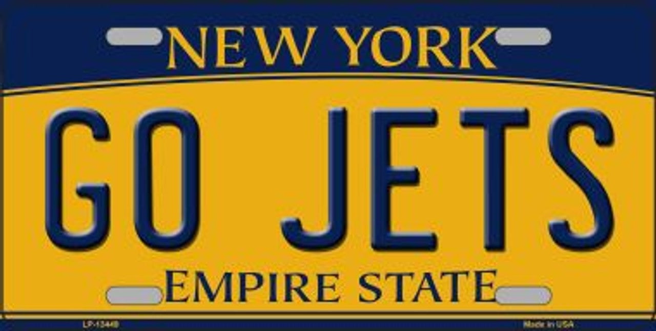 New York Jets 'GO JETS' Metal Novelty License Plate 