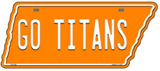 Tennessee Shaped GoTitans License Plate Style Sign