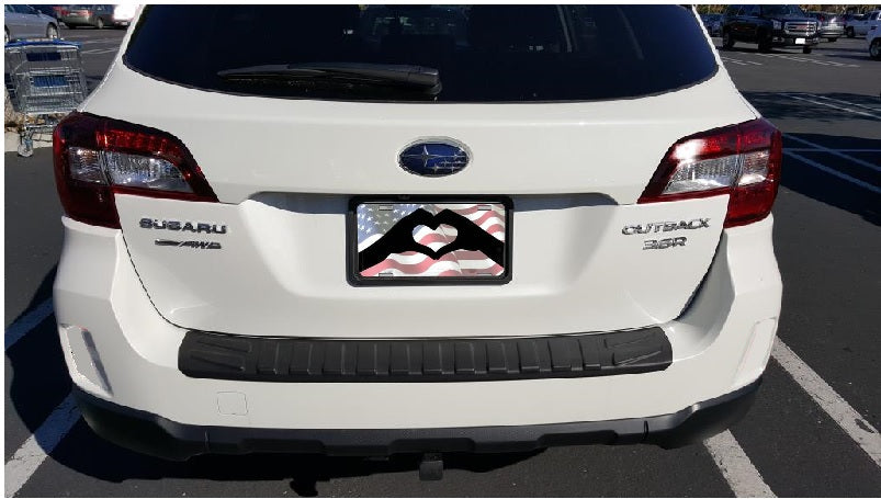 Rear Mounted 2 Hand Heart License Plate