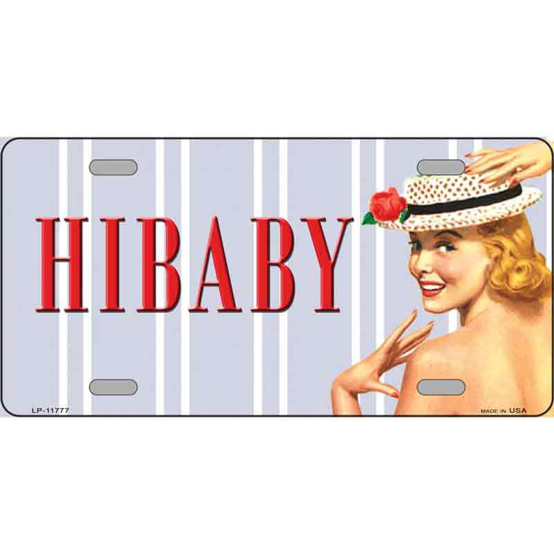 Hi Baby Vintage Pinup Girl License Plate