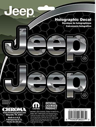 Jeep Tread-marks  Chrome look  Holographic  Stick-On Decal