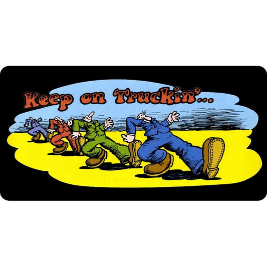Keep On Truckin' Solid Background Vanity License Plates