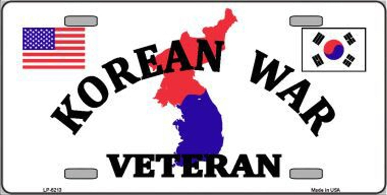 Korean War Veteran Novelty Metal License Plate