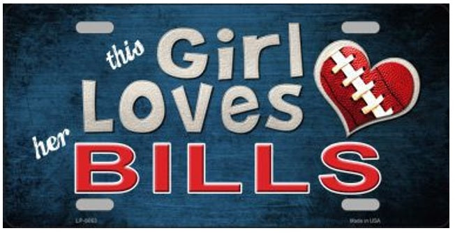This Girl Loves Her Bills Novelty Metal NY License Plate