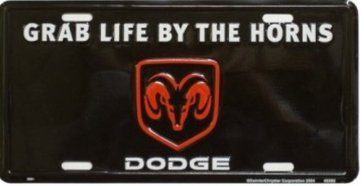 Dodge "Grab Life by the Horns" License Plate