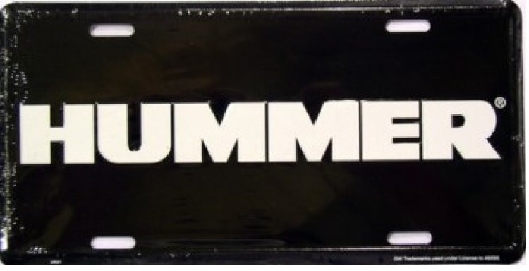 Hummer Raised White Lettering on Black License Plate