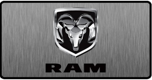 Dodge Ram Logo 3D Look Flat Photo License Plate