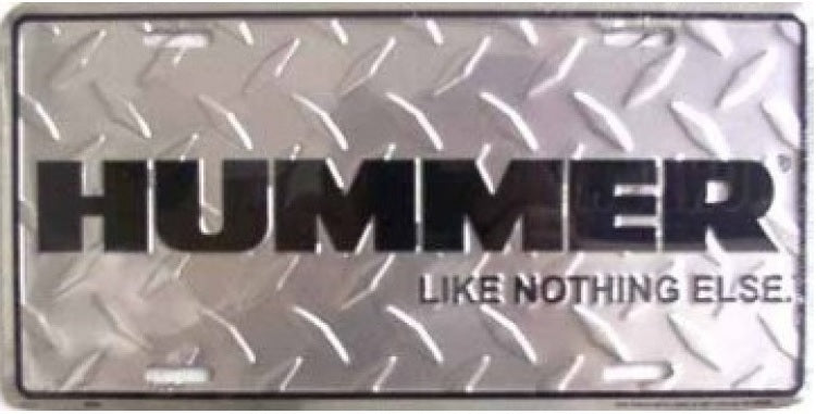Hummer "Like Nothing Else" Diamond License Plate
