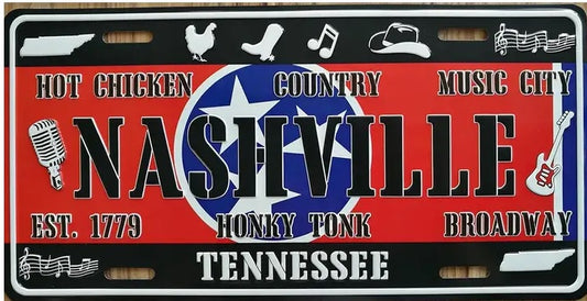 Nashville Country Music License Plate Style Sign