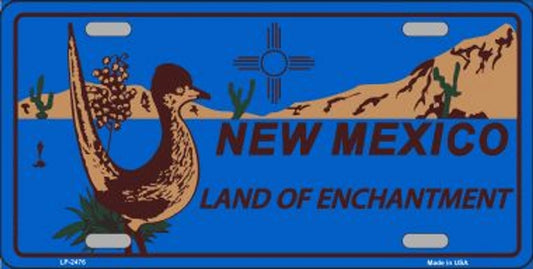 New Mexico Road Runner License Plate Blue