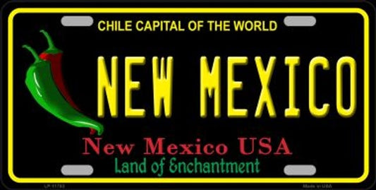 New Mexico Black Chilli Pepper License Plate